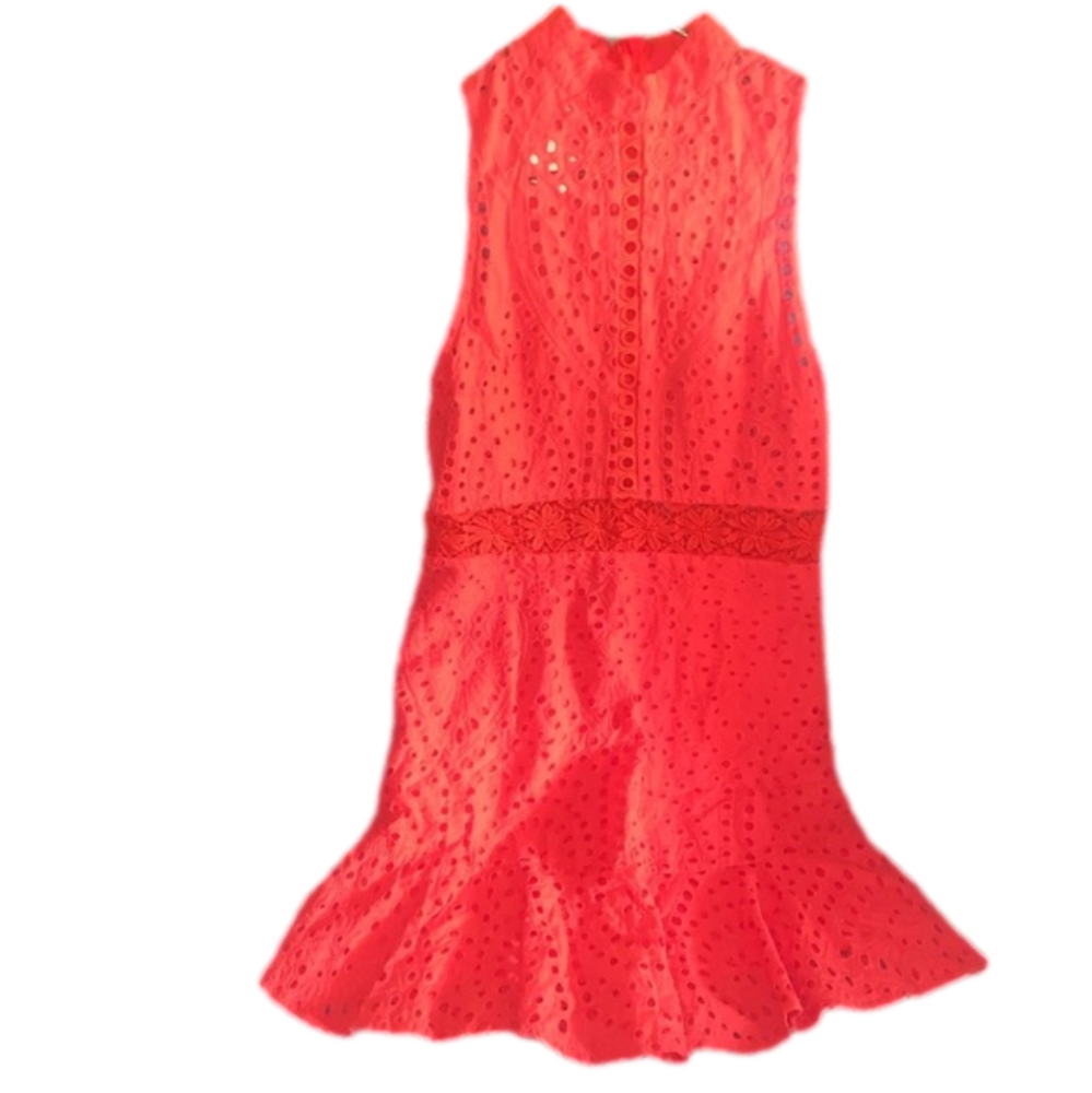 Coral Eyelet Dress